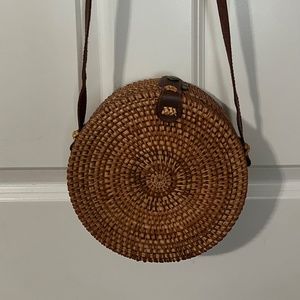 Boho Rattan Round Purse